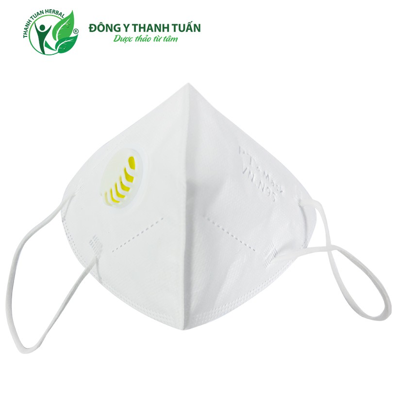 Khẩu trang VNN95 có van thở, kháng khuẩn, chống bụi siêu mịn PM2.5, màu trắng, chứng nhận CE, FDA