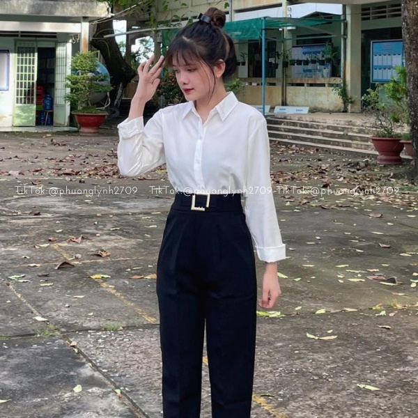 Quần tây nữ lưng cao , quần tây ống suông bagy đen nữ ,quần tây công sỡ nữ chất vải tuyết mưa cao cấp PLQ77