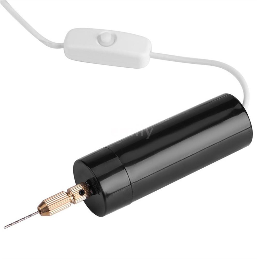 Máy khoan cầm tay mini chạy điện đầu Micro USB có 3 đầu thay thế