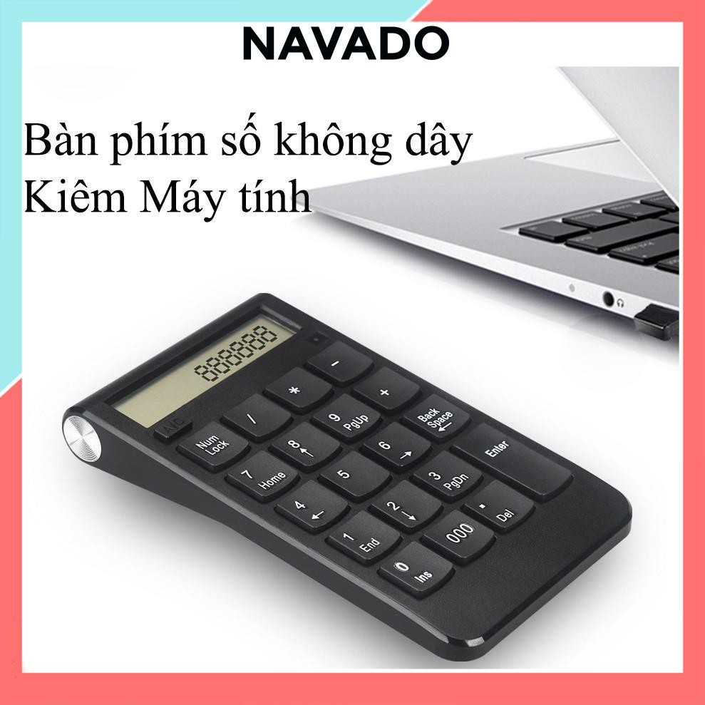 Bàn phím số rời NMD535 không dây kiêm máy tính 2 chức năng cho máy tính, Laptop có thể sạc lại