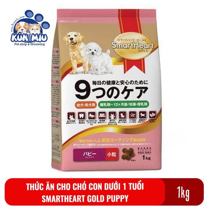 Thức ăn cho chó con Smartheart Gold túi 1kg