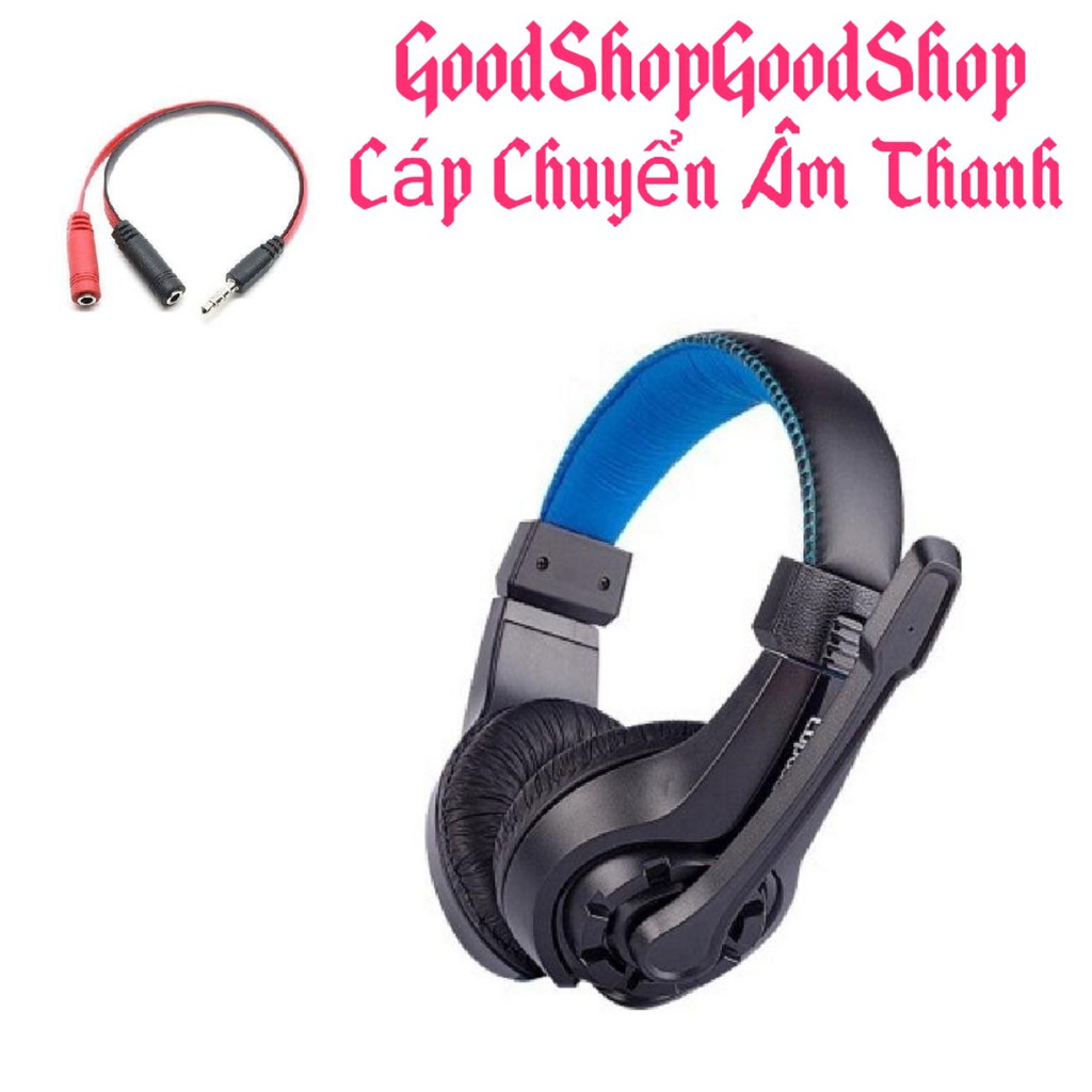 Tai nghe game thủ G1 chụp tai có mic thoại kèm cáp chuyển âm thanh ra điện thoại dùng tốt cho cả điện thoại và pc