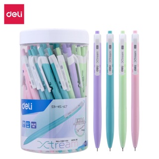 Bút bi dầu đầu bấm 0.7mm DELI, Xanh