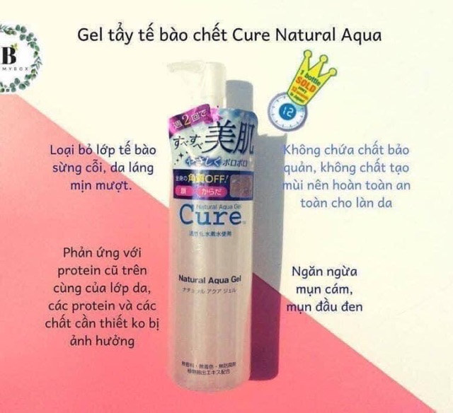 ❤️FREESHIP❤️Tẩy Da Chết Cure Nhật Bản-Tẩy Tế Bào Chết Cure 250ml