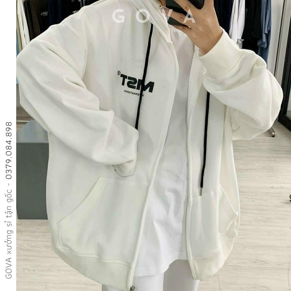 Áo khoác nỉ Hoodie MISS.OUT Dây Kéo form rộng áo nỉ bông ulzzang Cá Tính Unisex AKN10 GOVA