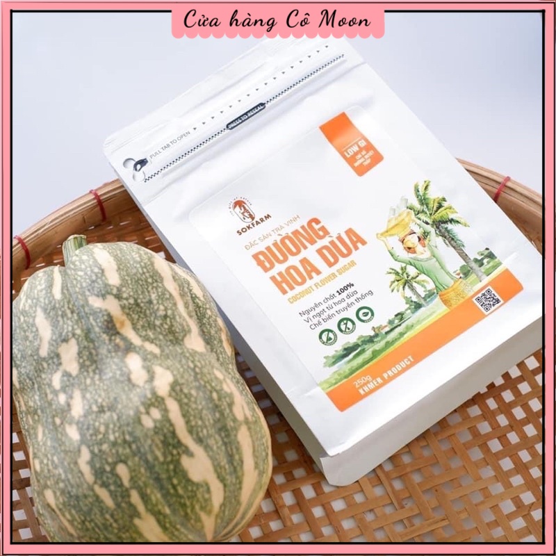 Đường Hoa Dừa Sokfarm - túi 250gr/ Túi xuất khẩu USA - phù hợp ăn kiêng, tiểu đường, keto - lành tính