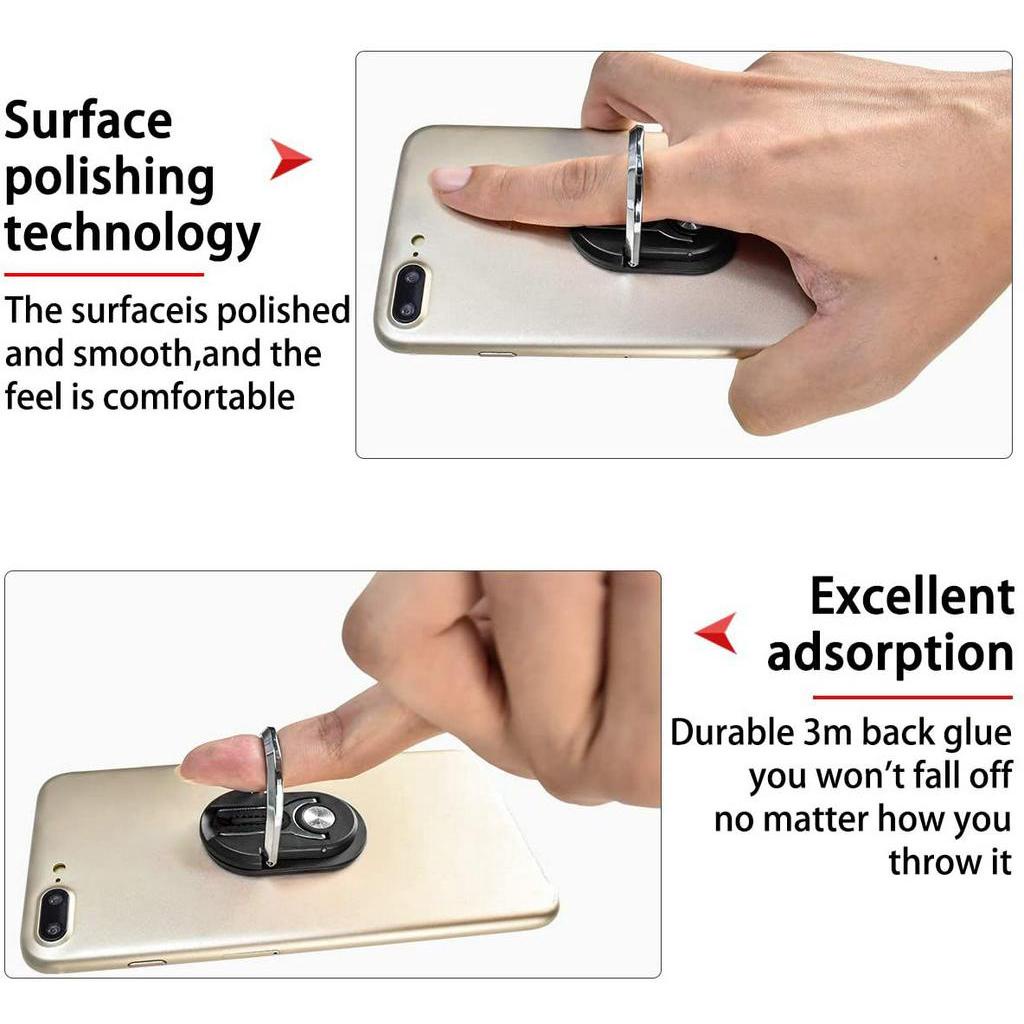 Vòng Khuyên Đỡ Điện Thoại Xoay 360 Độ 2 Trong 1 Cho Xe Hơi