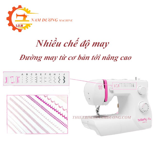 Máy may cơ gia đình Butterfly JH5311A  > CHÍNH HÃNG < lập trình đường may hiện đại nhỏ gọn nhiều chức năng