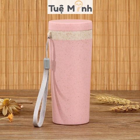 Bình giữ nhiệt lúa mạch 300ml kèm quai xách đựng nước an toàn màu pastel