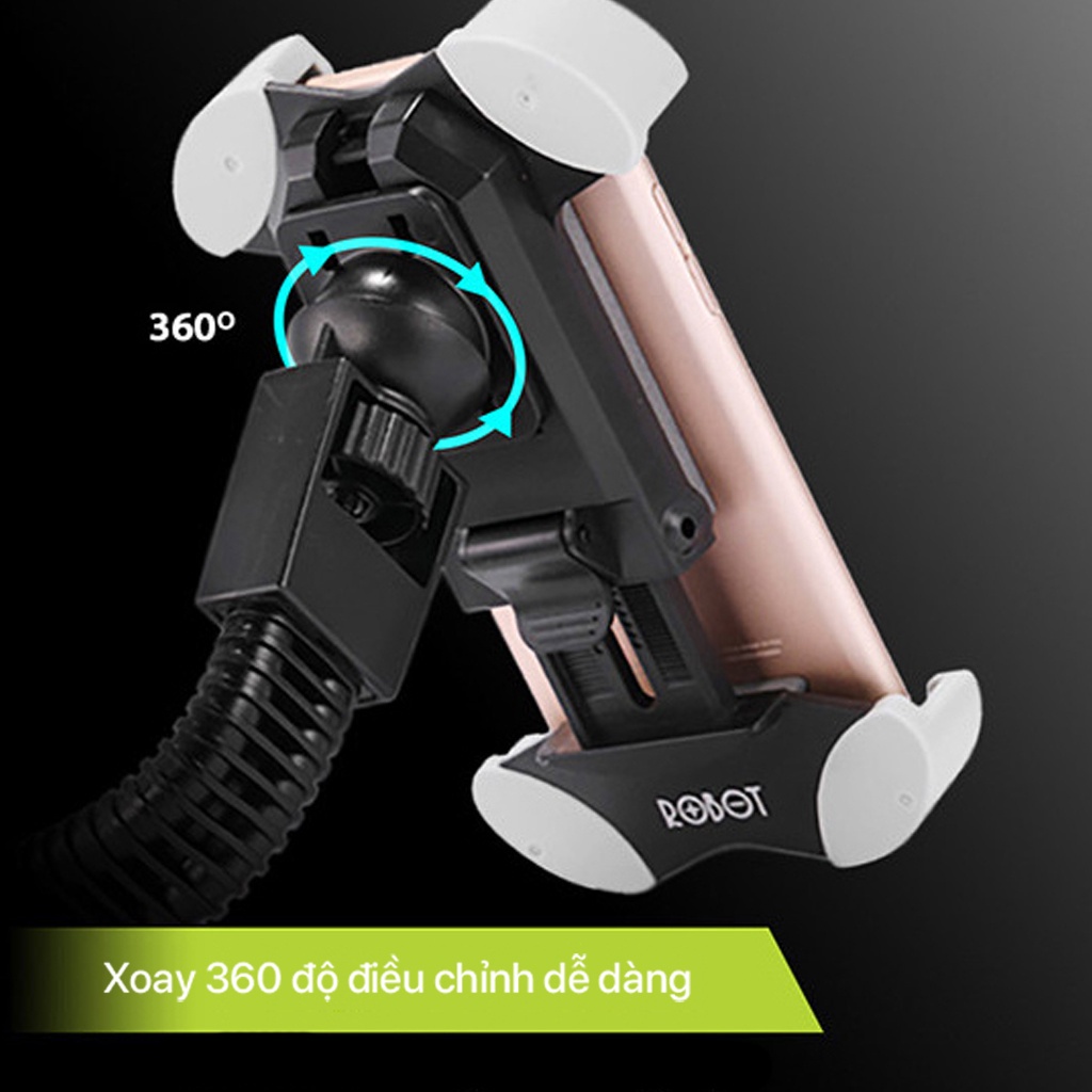 Giá Đỡ Điện Thoại Gắn Xe Máy ACOME RT-MH01 Chất Liệu Hợp Kim Nhôm Và Nhựa 4 Góc Kẹp Chắc Chắn Cho Màn Hình 4-5.5 inch