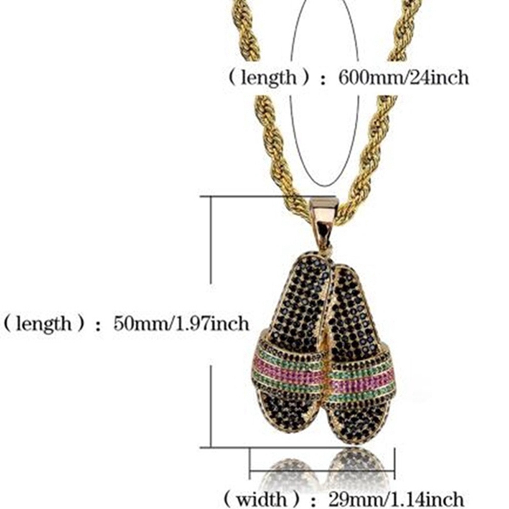 Dây chuyền hình đôi dép lấp lánh phong cách cho nam và nữ