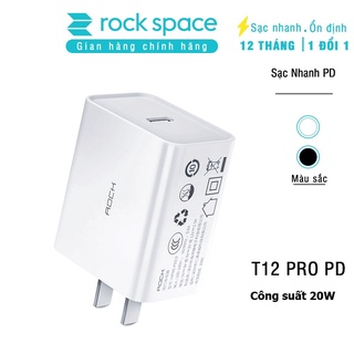 Củ sạc nhanh IP 20W Rockspace T12pro sạc nhanh chuẩn PD,cổng ra typeC bảo hành 1 đổi 1 trong 12 tháng