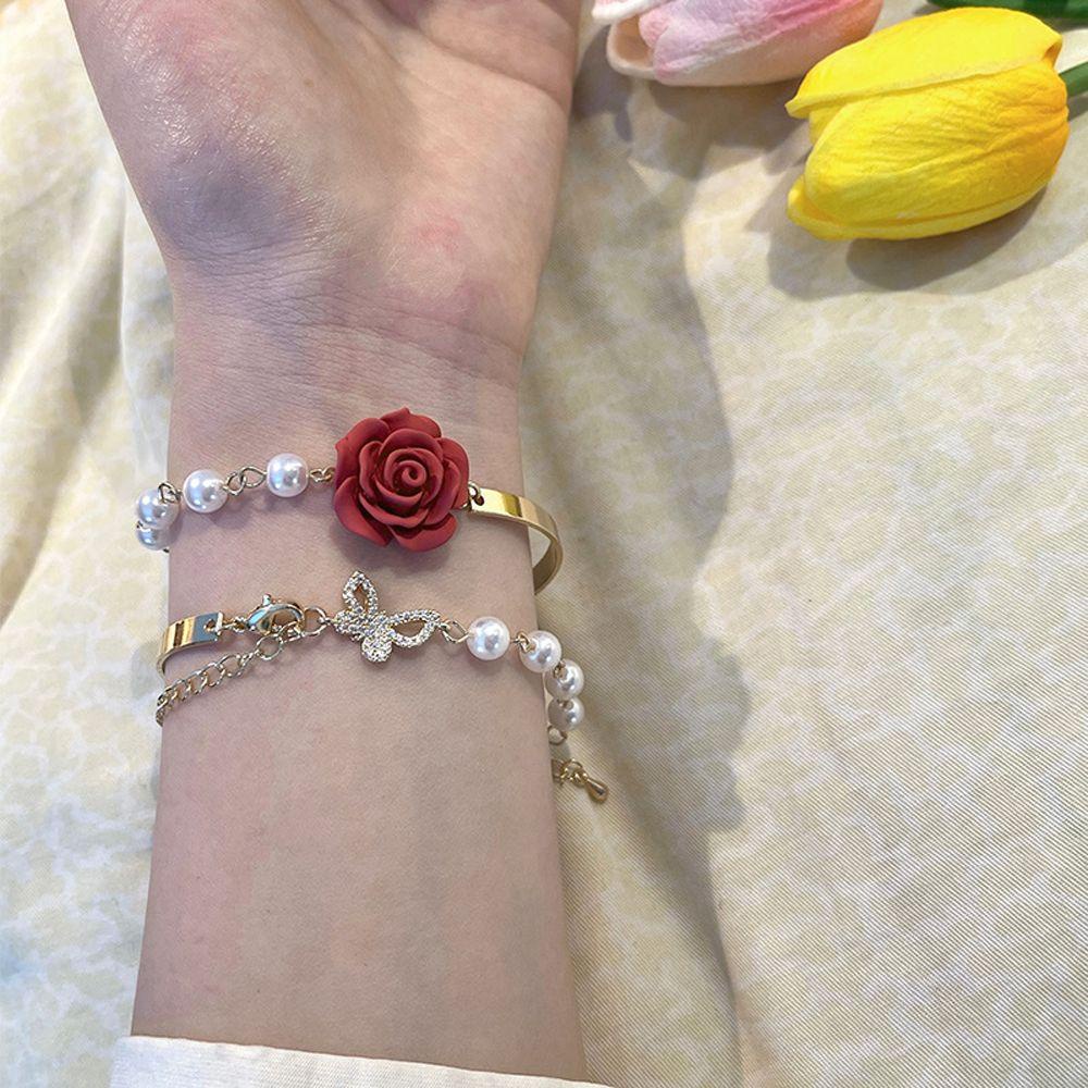 Vòng Tay Hoa Hồng Phong Cách Baroque Ngọt Ngào Cho Nữ