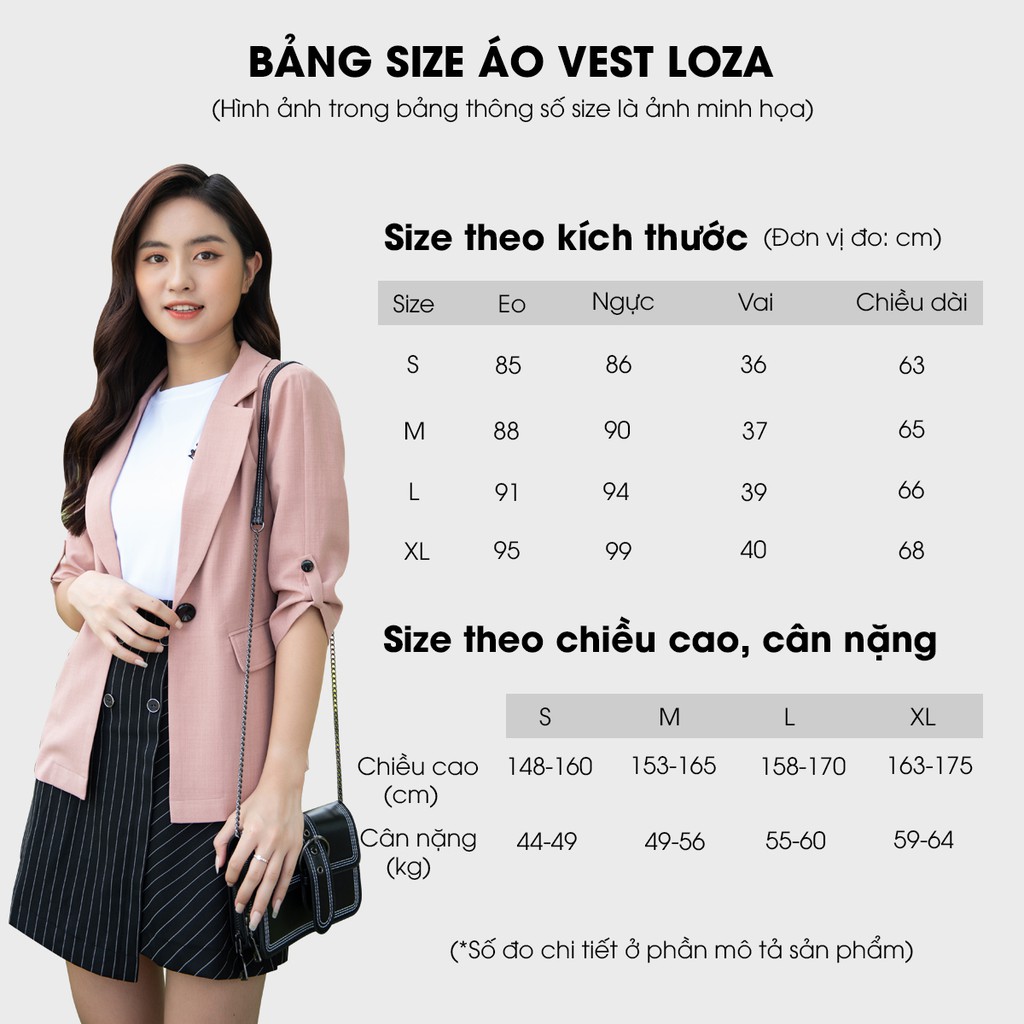 [Mã FAMALLT5 giảm 15% đơn 150k] Áo vest nữ LOZA tay lửng - LV5108 | BigBuy360 - bigbuy360.vn