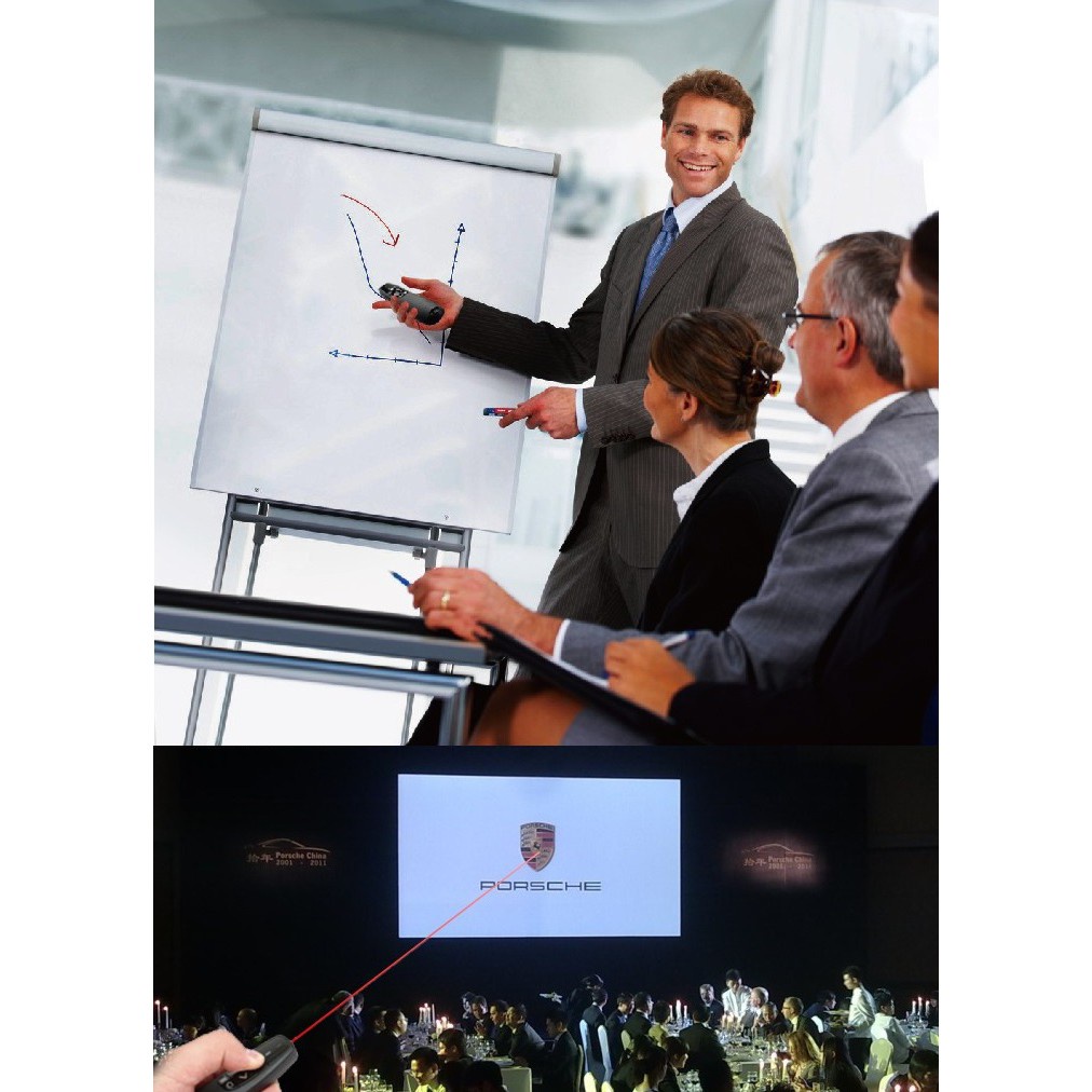 Denshitaro Laser pointer - Bút Chỉ Tia Laser Màu Đỏ Xanh Lá 5mw 650nm - Bút chuyên dụng Slide + TẶNG KÈM PIN AA