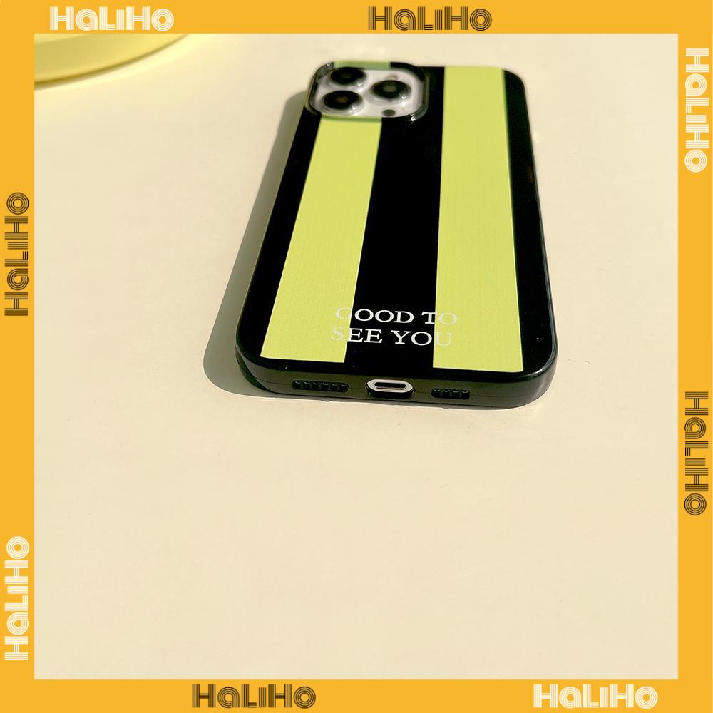 Case For iPhone 14 Series TPU Soft Case Green-black Stripes Glossy Candy Case Camera Protection Shockproof For iPhone 14 13 12 11 Plus Pro Max 7 Plus X XR