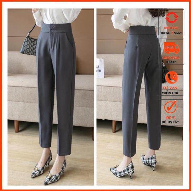 [Mã FAMARAL1 giảm 10K đơn 50K] Quần Baggy Nữ Lưng Cao Hai Khuy m830