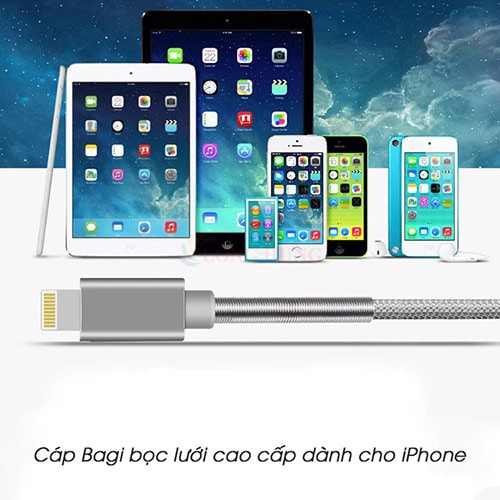 Cáp Lightning Bagi dây lò xo 1m IF100 - Hàng chính hãng