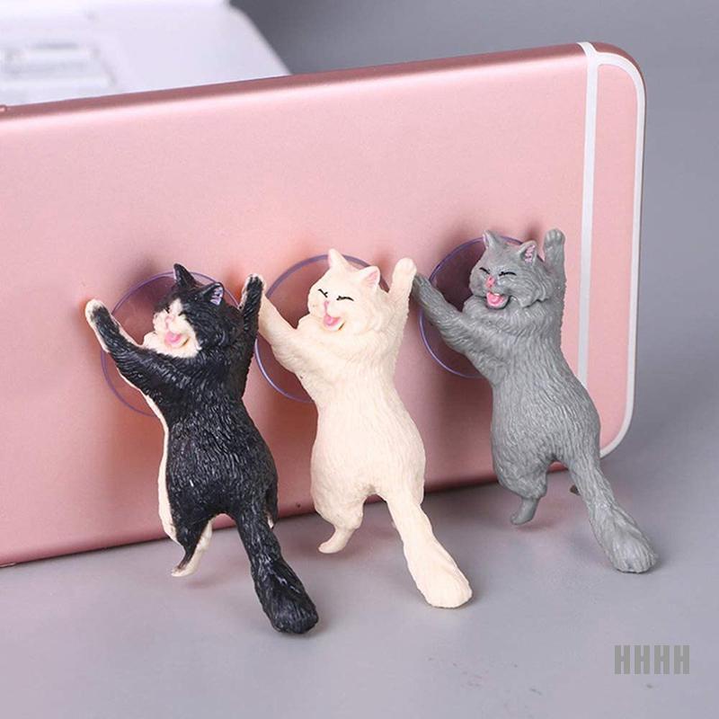 Giá Đỡ Điện Thoại / Máy Tính Bảng Hình Mèo Dễ Thương Có Giác Hút Để Bàn