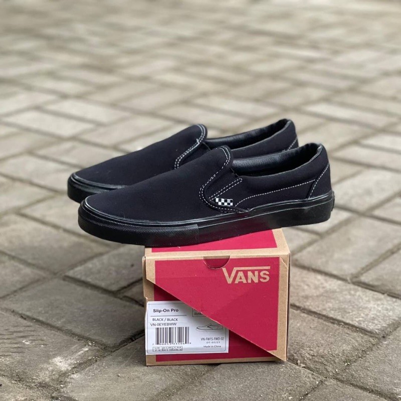 Giày Trượt Patin Vans Slipon Pro Đen