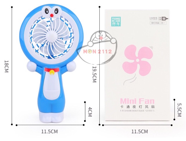 QUẠT SẠC USB CẦM TAY DORAEMON DOREMON