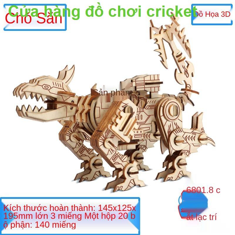 Đồ chơi bằng gỗ 3D Yue Duo Zeyi Trò ghép hình Cắt laser Tự làm Gian hàng Robot mô ba chiều