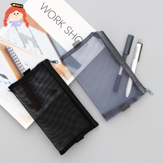 Túi NIKKI đựng đồ dùng học tập bằng lưới xuyên thấu vải nylon thiết kế đơn giản cho học sinh