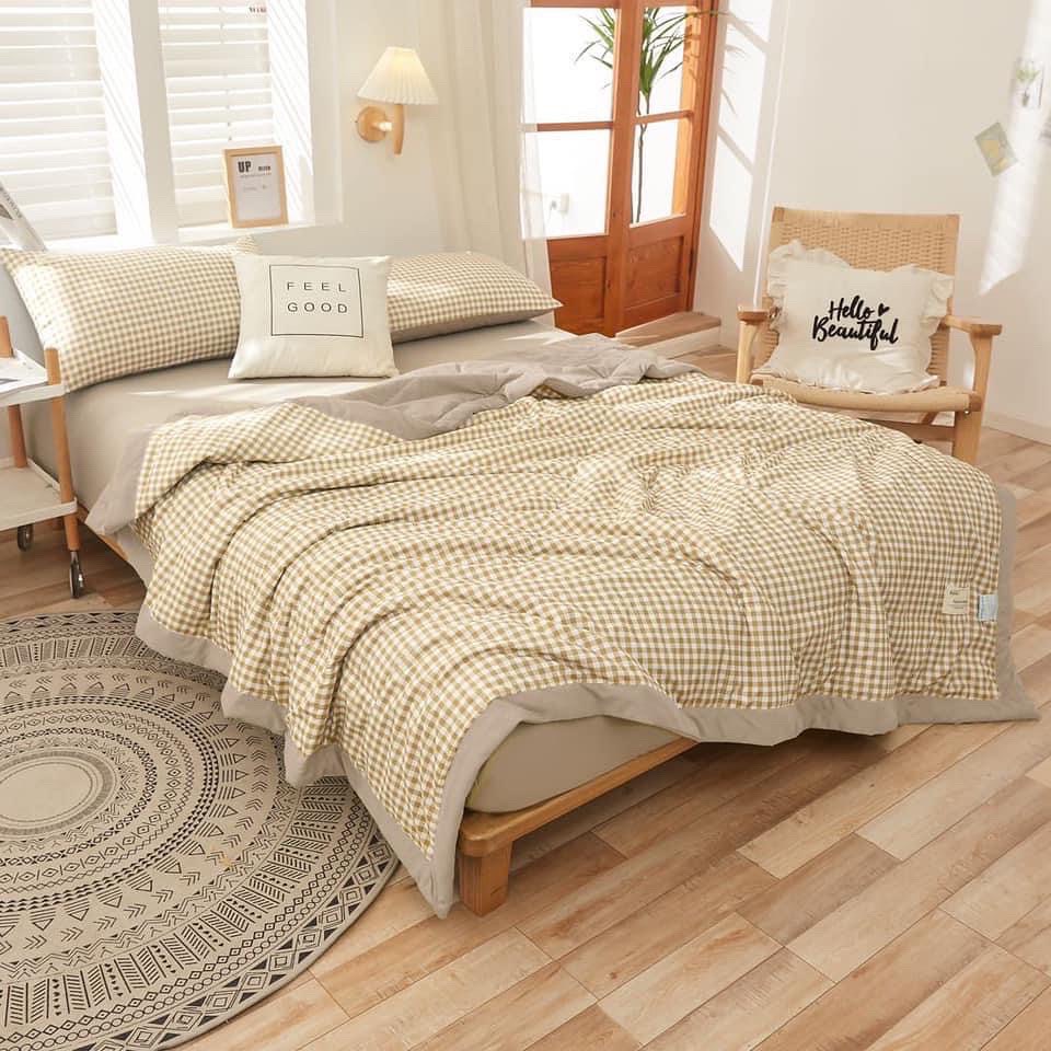 Bộ chăn ga và vỏ gối Mùa Decor - Cotton tc chăn chần nâu be | BigBuy360 - bigbuy360.vn