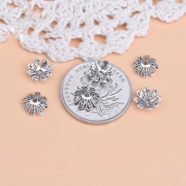 [S925] Charm bạc ốp cánh hoa - MH201