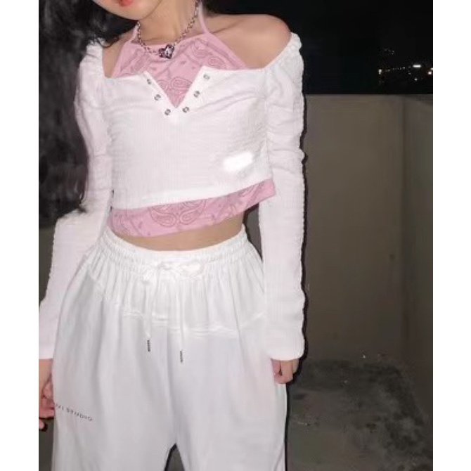 Set Áo Croptop Cổ Yếm Ulzzang Phong Cách Năng Động