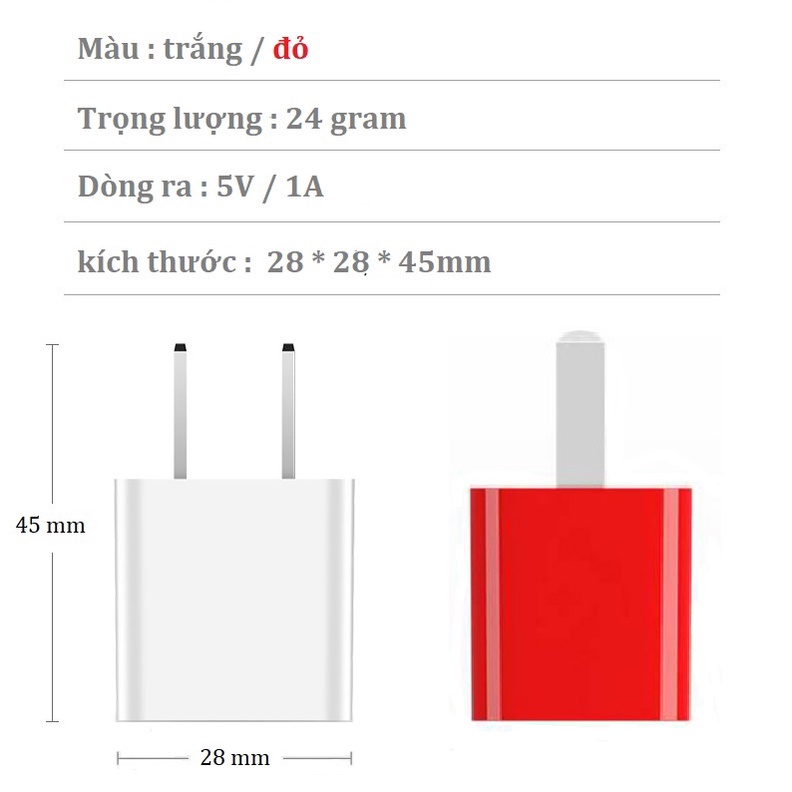 Củ sạc 5V -1A chính hãng Pisen