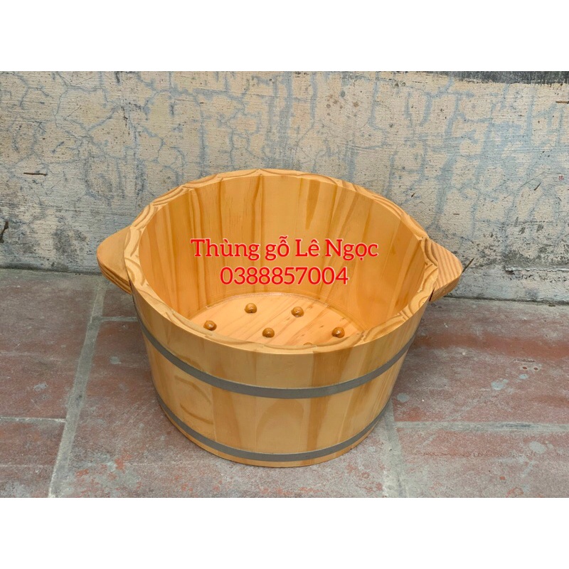 Chậu ngâm chân gỗ kèm bàn lăn massage*Freeship*bồn gỗ ngâm chân massage giữ nhiệt