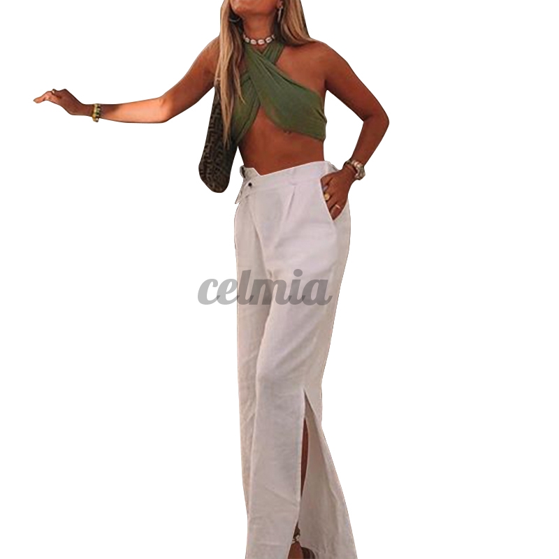 Quần Dài Nữ Lưng Cao Xẻ Tà Thời Trang