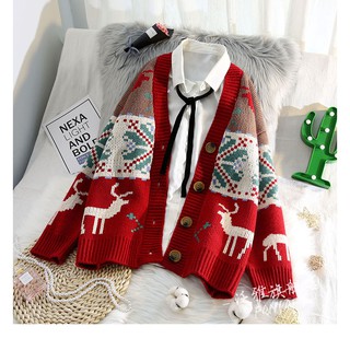 (sẵn) ÁO LEN CADIGAN GIÁNG SINH | LEN NOEL HỌA TIẾT