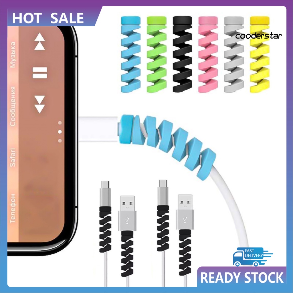 Set 12 phụ kiện bảo vệ dây cáp sạc bằng silicone chống mòn tiện dụng chất lượng cao