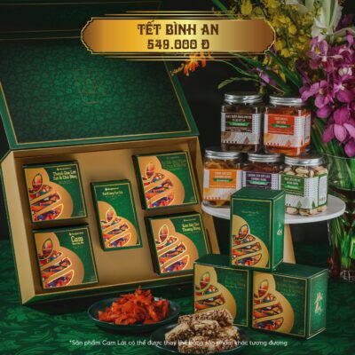 Hộp quà Tết Bình An Nonglamfood mix hoa quả sấy, hạt dinh dưỡng, trà và ngũ cốc cho gia đình, cơ quan. | BigBuy360 - bigbuy360.vn