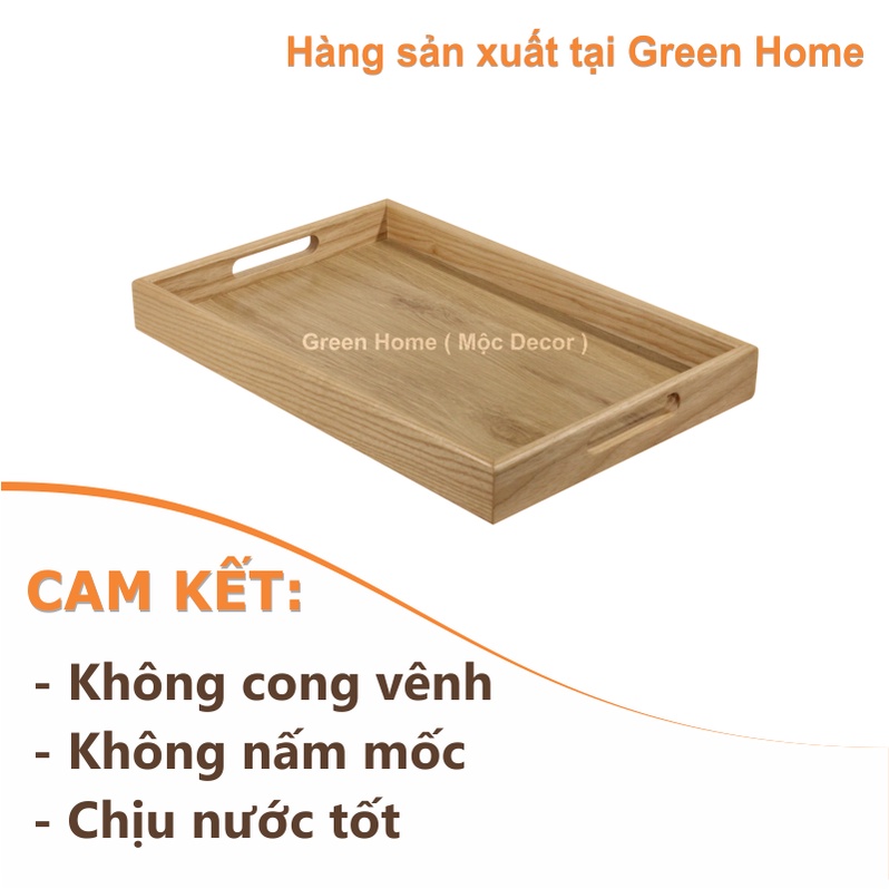 Khay gỗ đa năng có tay cầm dày 4cm dùng để bưng bê đồ ăn và đồ uống Vv... Khay gỗ đa năng cao cấp.
