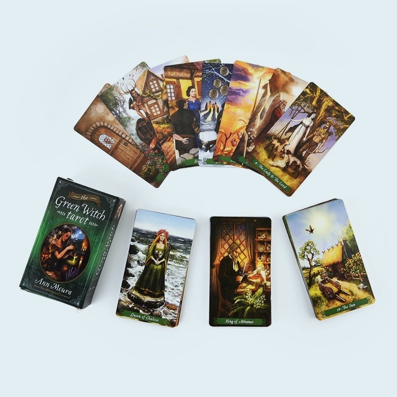 78Pcs Oracle Tarot Cards The Green Witch Tarot Oracle Card Board Deck Game