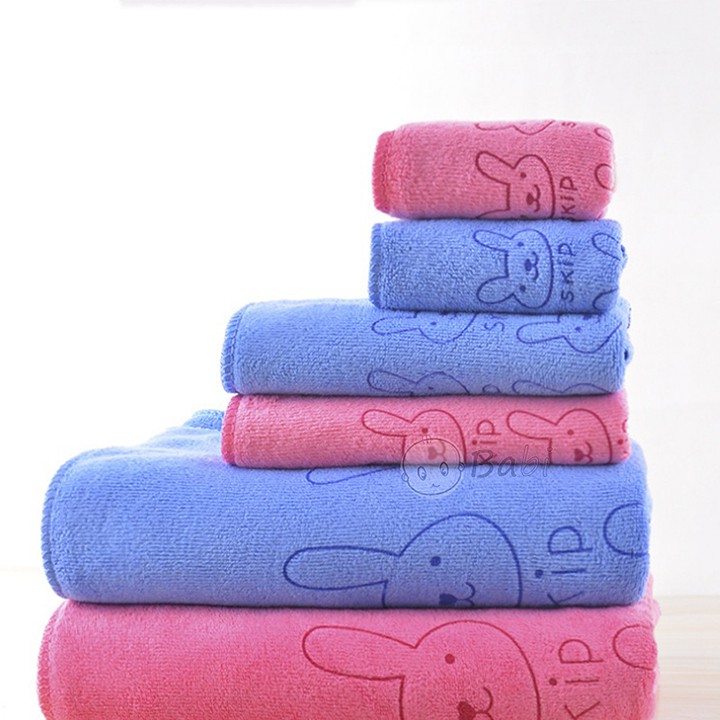 Set 3 khăn nhà tắm Thái Kiba tiện ích gồm khăn tắm, khăn lau tóc, khăn mặt