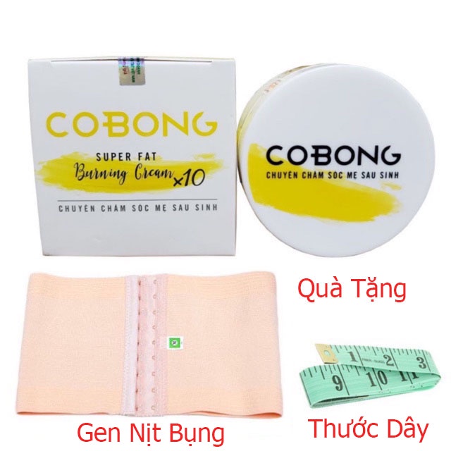 Kem tan mỡ bụng Cô Bông x10 mẫu mới nhất tặng kèm thước dây và nịch bụng