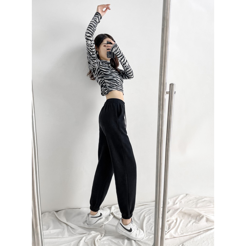 Quần thể thao XIAOZHAINV ống rộng lưng phối dây rút cho nữ size S- 4XL