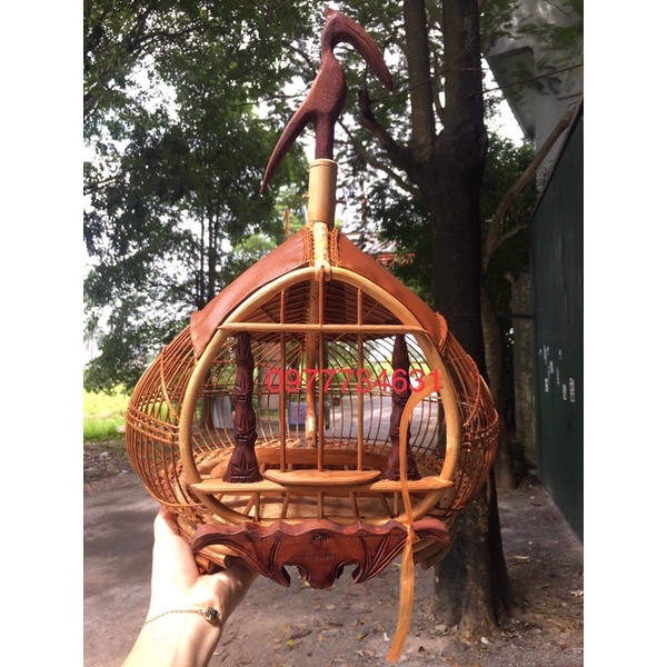 Lồng chim Cu quả đào cửa dơi bóc bịt da Thật hàng kỹ đẹp