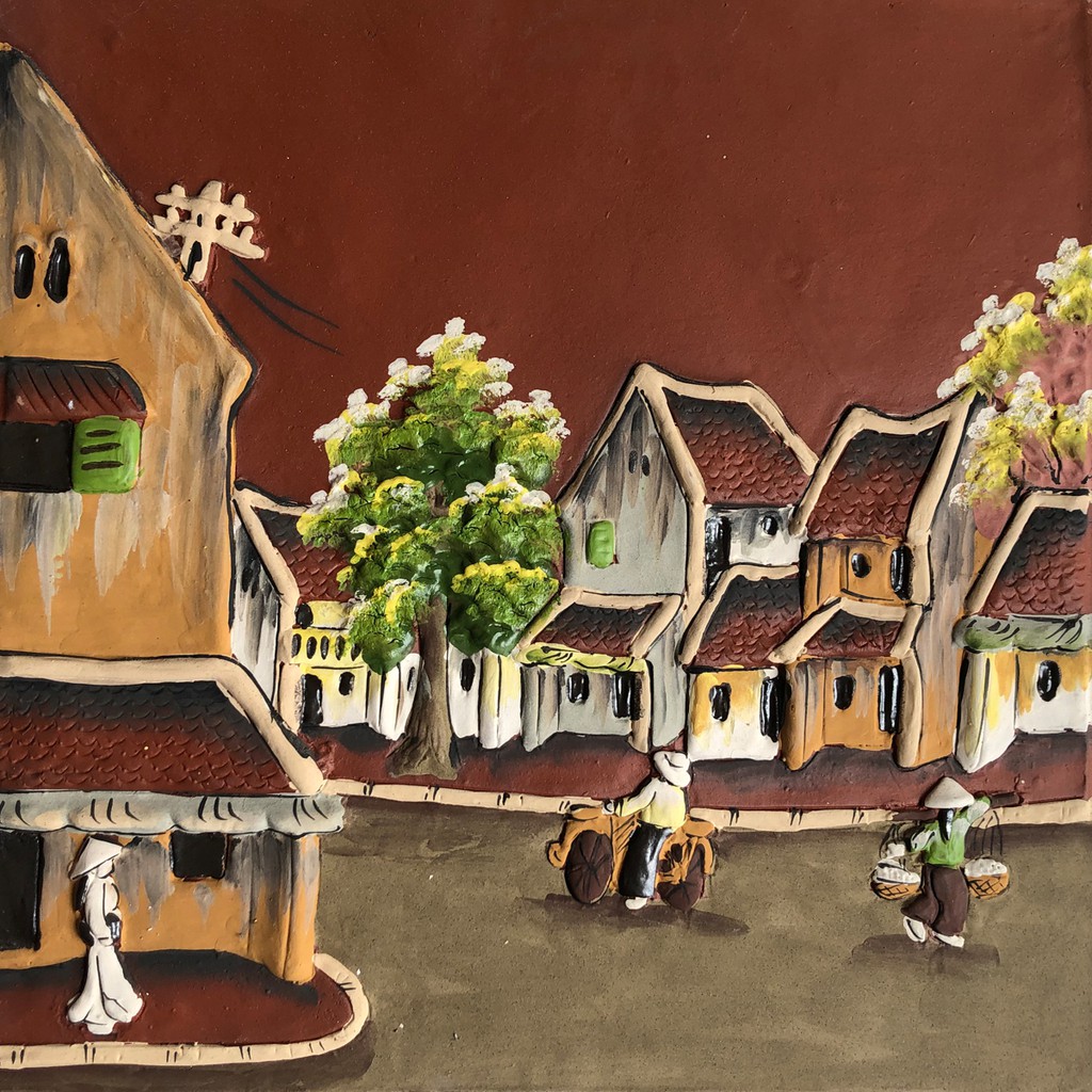 Tranh Gốm Bát Tràng 48 x 48cm
