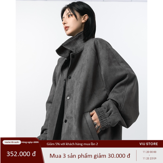 [NY0259] Áo khoác da lộn bomber jacket hai lớp cao cấp (NELLY)