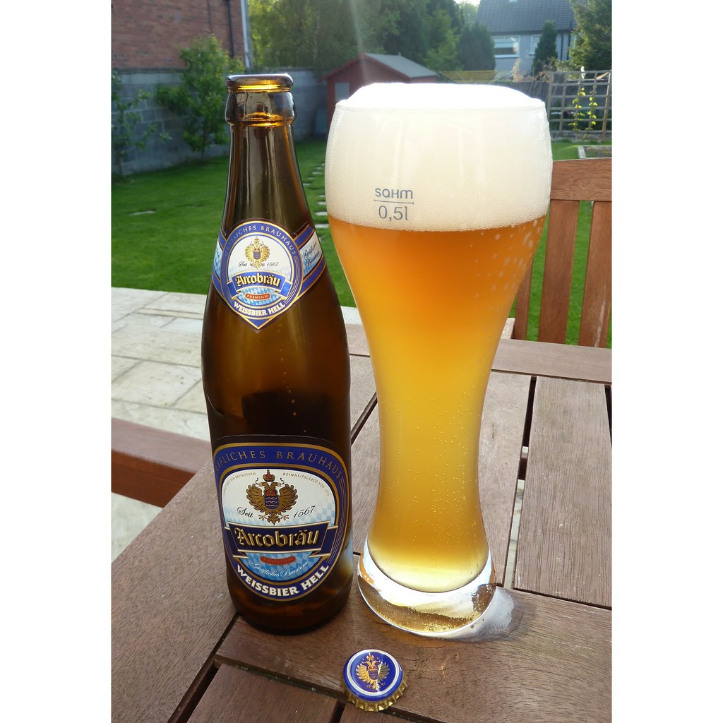 [MUA TẠI ĐÀ NẴNG - FREE SHIP] Bia Arcobräu Weissbier Hell 5,3% – Chai 500ml – Thùng 20 chai