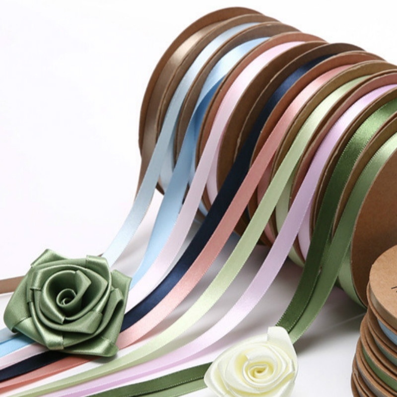 Cuộn Dây Ruy Băng Bằng Satin Nhiều Màu Sắc 5Mmx10Y Trang Trí Tiệc Thủ Công Mate