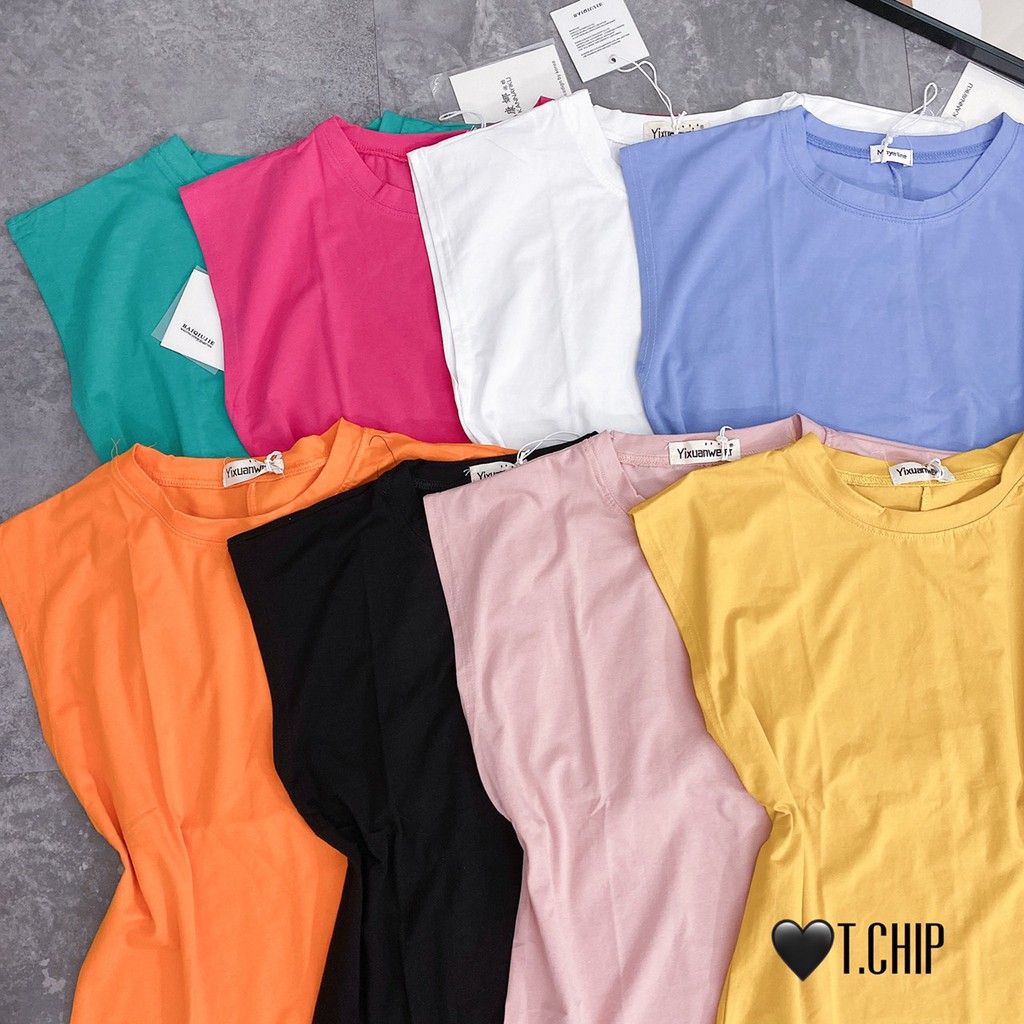 Áo thun/ tanktop sát nách vai vuông siêu xinh 8 màu freesize