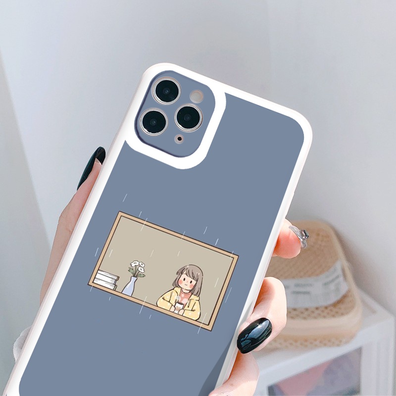 Ốp iphone - Ốp lưng iphone cạnh vuông cô gái bên cửa sổ dành cho ip 6 đến 14promax - ng253