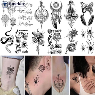 Sticker dán hình xăm tạm thời họa tiết động vật trắng đen chống thấm nước lâu trôi p3v6
