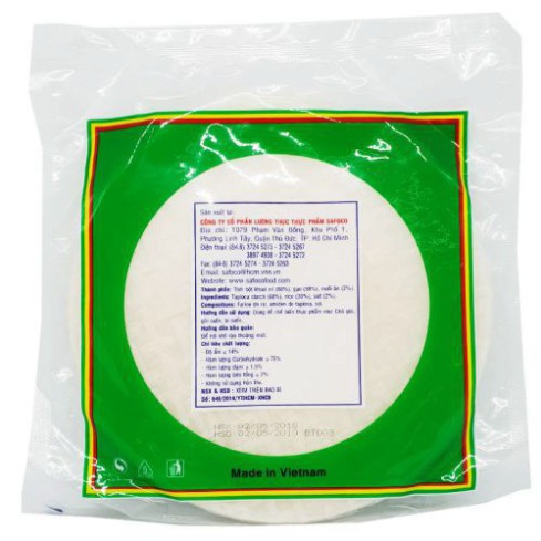 Bánh tráng Việt Nam Safoco 22cm gói 300g